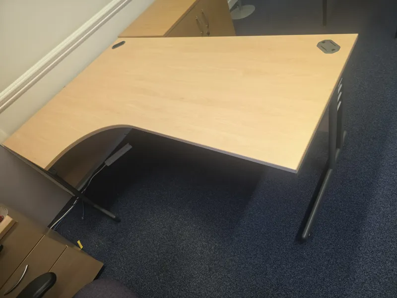 Light Oak Desk with Cable Management - Possibly Height Adjustable