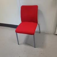 Red Stackable Meeting Chair with Grey Metal Frame