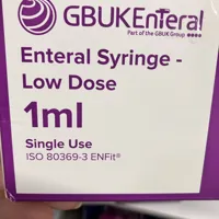 GBUK Enteral Syringe 1ml Low Dose - Box of 100 Units