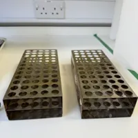 2x Metal Test Tube Racks - 60 Position Laboratory Storage