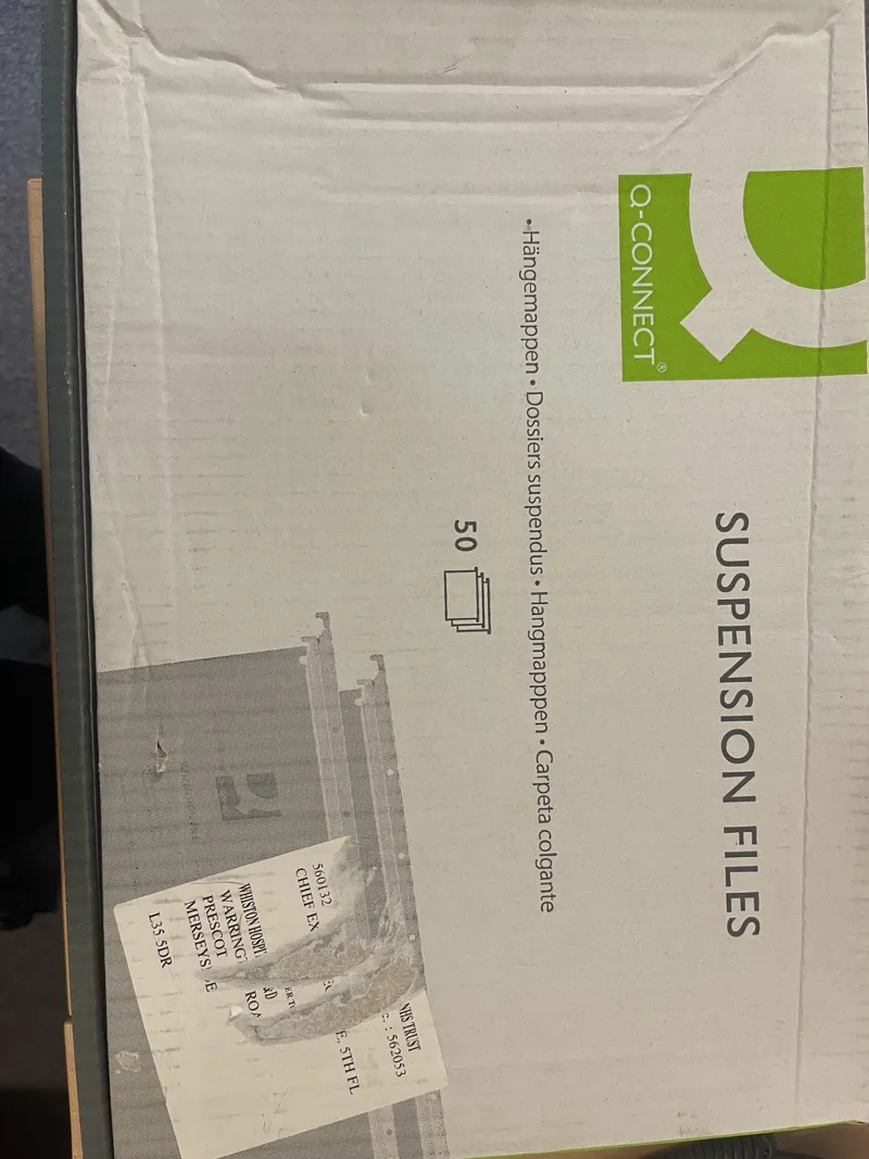 Q-CONNECT Suspension Files - Box of 50 Homepaper Dossiers