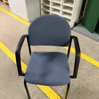 Blue Fabric Office Chair with Black Arms