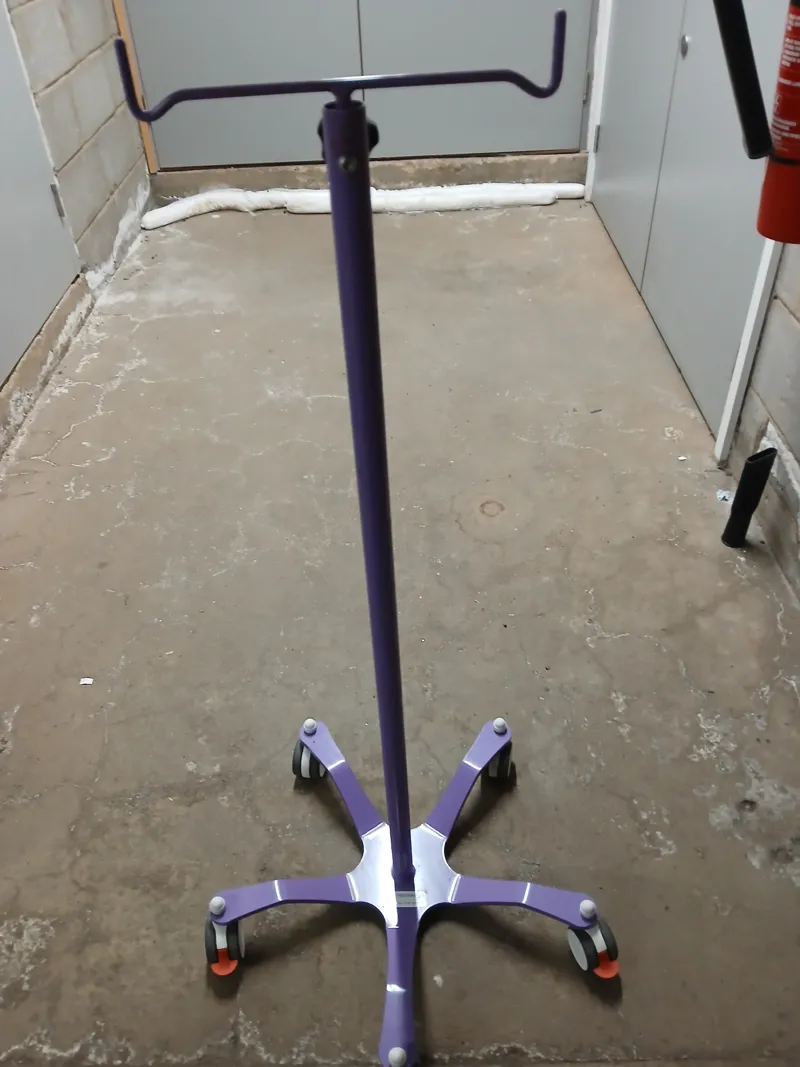 Purple IV Drip Stand with Wheels and Casters