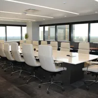 Executive Meeting Room Chairs - White Leather, Set of 12