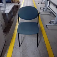 Teal Stackable Office Chair with Black Frame