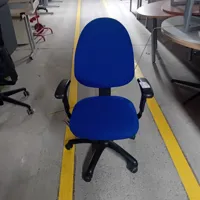 Blue Operator Office Chair with Black Base and Arms