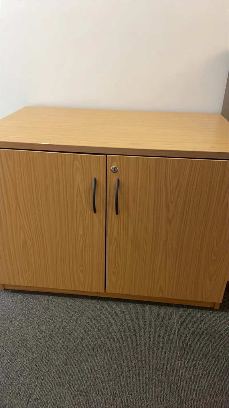 Wooden Storage Cupboard with Two Doors (No key) But opens