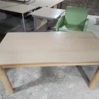 Light Oak Dining Table with White Top