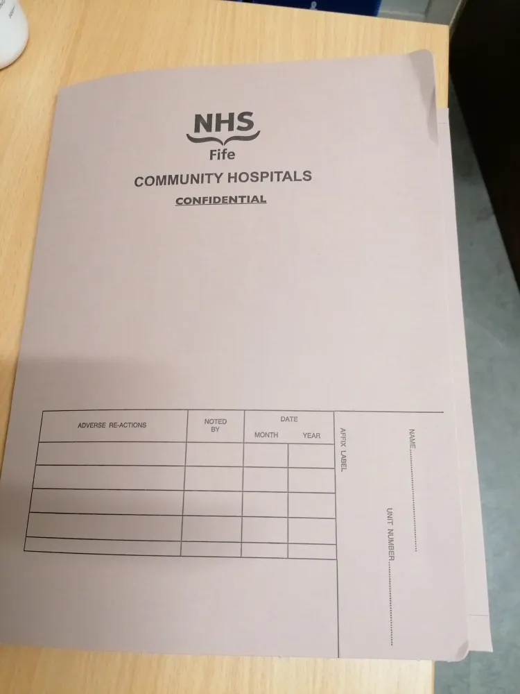 NHS Fife Community Hospitals Confidential Document Folder