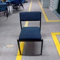 Stacking Chair with Black Upholstered Seat and Back