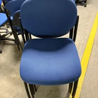 Stacking Chairs – Blue Fabric, Black Frame (Multiple Units)
