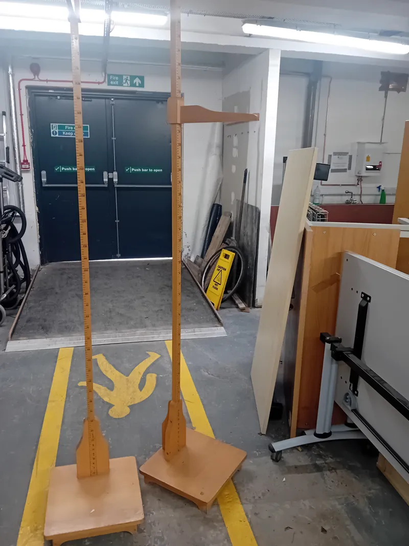 Wooden Measurement Stand with Rulers - Pair