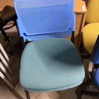 Blue Mesh Back Office Chair with Teal Seat