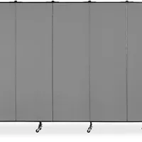 Mobile Room Divider Partition - 7 Panel Grey